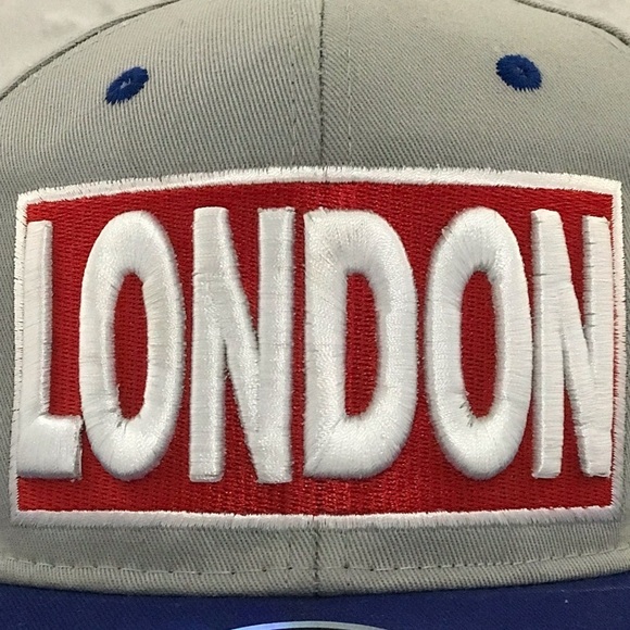 King Ice for London England Grey & Blue SnapBack Adjustable Travel & Ball Cap - Picture 16 of 16